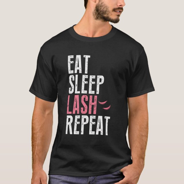 Camiseta Eee Sleep Lash Repetir Extensiones Eyelash Estheti (Anverso)