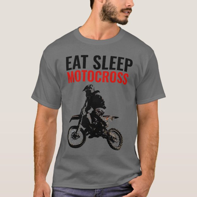 Camiseta Eee Sleep Motocross Motorcycle Sport Pop Art (Anverso)