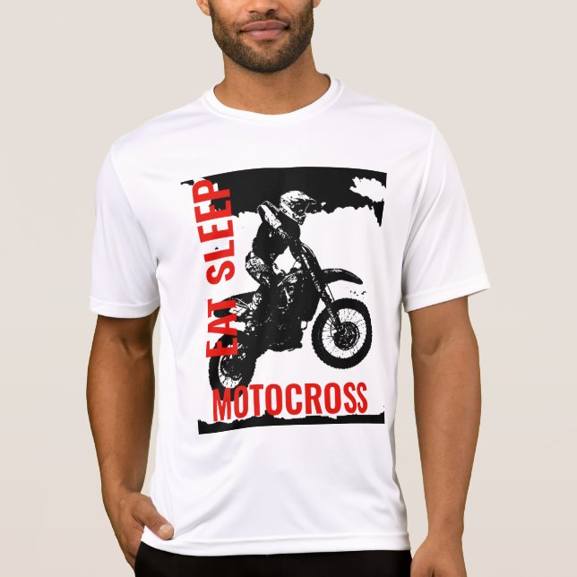 Camiseta Eee Sleep Motocross Motorcycle Sport Pop Art (Anverso)