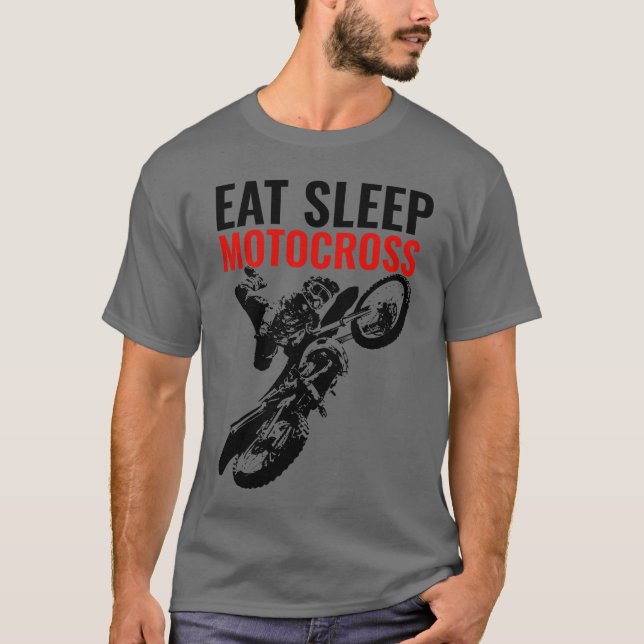 Camiseta Eee Sleep Motocross Motorcycle Sport Pop Art (Anverso)