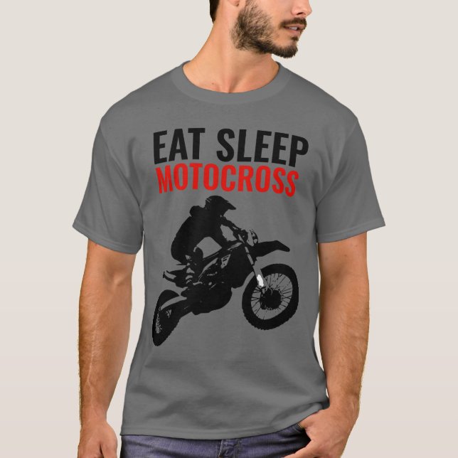 Camiseta Eee Sleep Motocross Motorcycle Sport Pop Art (Anverso)