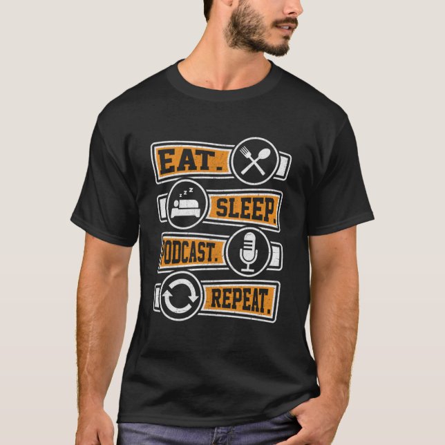 Camiseta Eee Sleep Podcast Repetir Podcaster Podcasting Str (Anverso)