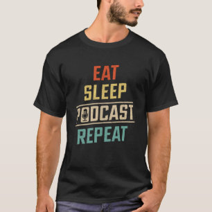 Camiseta Eee Sleep Podcast Repetir Podcaster Podcasting Str