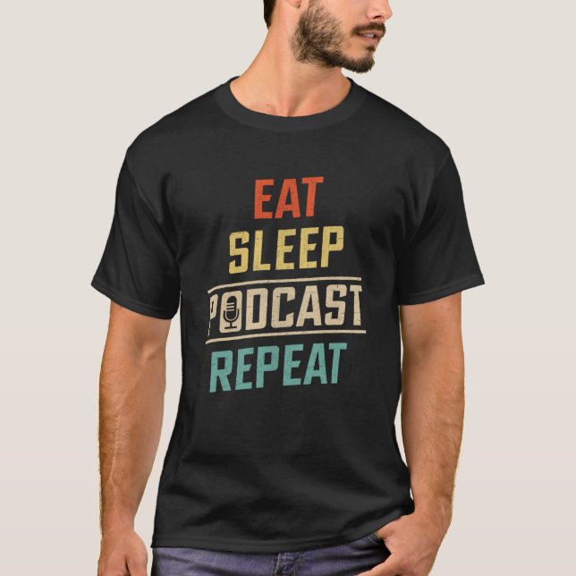 Camiseta Eee Sleep Podcast Repetir Podcaster Podcasting Str (Anverso)