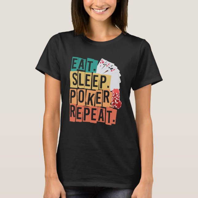 Camiseta Eee Sleep Poker Repeat Casino (Anverso)