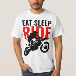 Camiseta Eee Sleep Ride Motocross Motorcycle Sport Pop Art