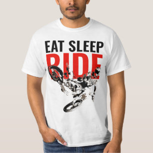 Camiseta Eee Sleep Ride Motocross Motorcycle Sport Pop Art