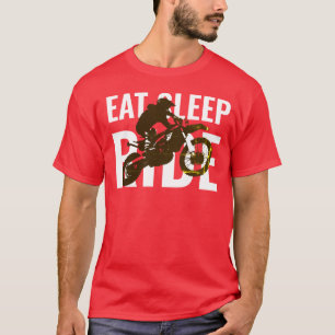 Camiseta Eee Sleep Ride Motocross Motorcycle Sport Pop Art