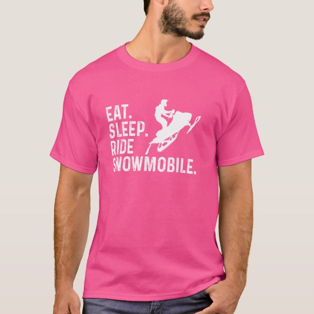 Camiseta Eee Sleep Rie Snowmobile Funny Motor Sled Snowmob (Anverso)