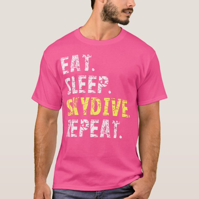 Camiseta Eee Sleep Skydive Repetir Funny Skydiving (Anverso)