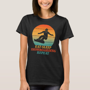 Camiseta Eee Sleep Snowboarding Repetir Snowboard Vintage