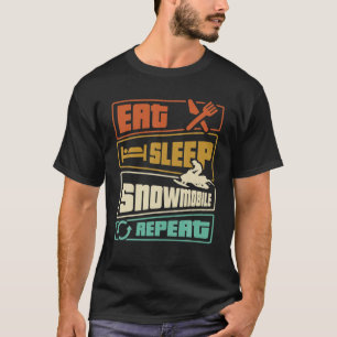 Camiseta Eee Sleep Snowmobile Repetir Snowmobil Snowmobil