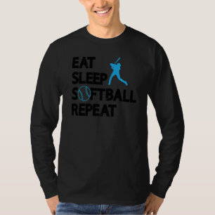 Camiseta Eee Sleep Softball Repetir juego de Softbol Softba