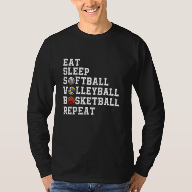 Camiseta Eee Sleep Softball Voleibol Basketball Repetir Bb (Anverso)