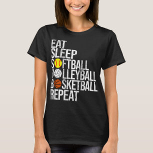 Camiseta Eee Sleep Softball Voleibol Basketball Repetir Fu