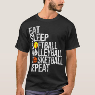 Camiseta Eee Sleep Softball Voleibol Basketball Repetir Fu
