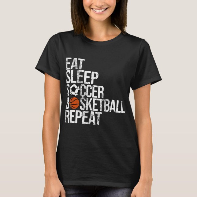 Camiseta Eee Sleep Softbol Baloncesto Repetir bola divertid (Anverso)