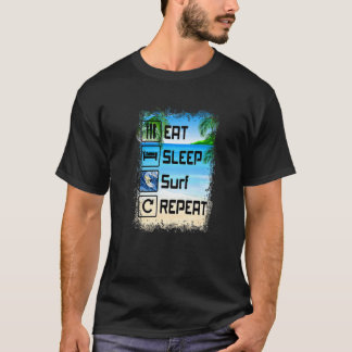 Camiseta Eee Sleep Surf Repetir Funny Surfer Beach