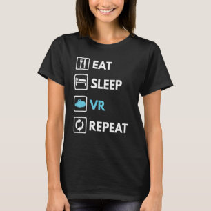 Camiseta Eee Sleep VR Repetir Funny VR Gamer Boy VR Atlete