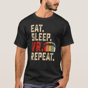 Camiseta Eee Sleep VR Repetir Retro Realidad Virtual Gaming