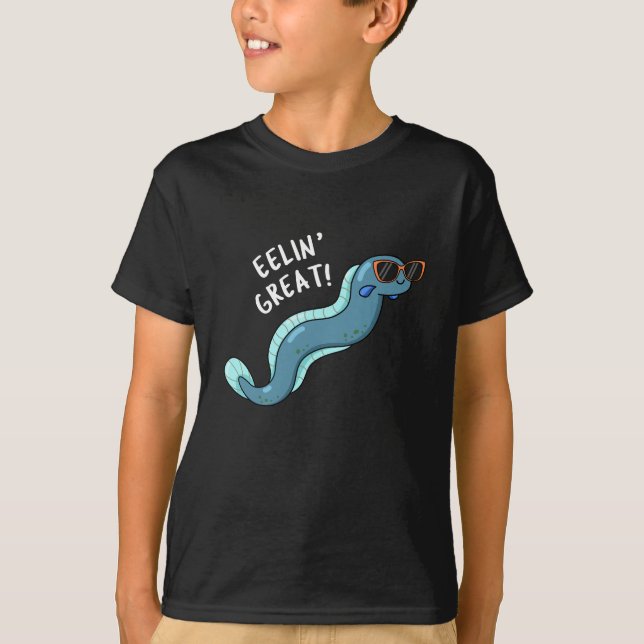 Camiseta Eelin Great Funny Slippery Eel Pun Dark BG (Anverso)