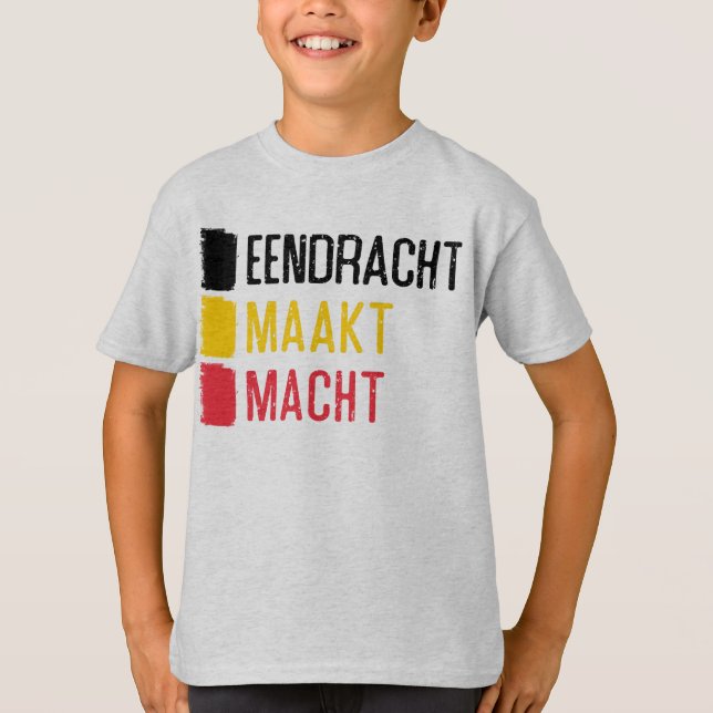 Camiseta Eendracht Maakt Macht Belga Motto Tee, Bélgica (Anverso)