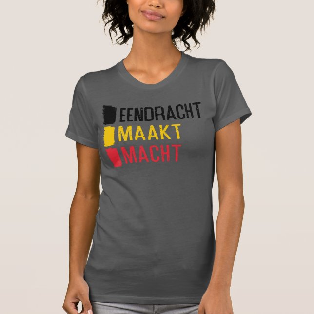 Camiseta Eendracht Maakt Macht Bélgica Motto, Bélgica (Anverso)