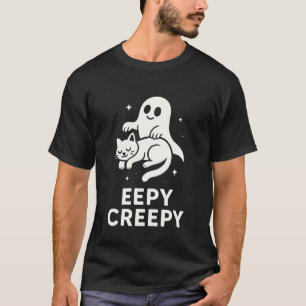 Camiseta Eepy Creepy Divertido Gato Dormilón y Fantasma de 