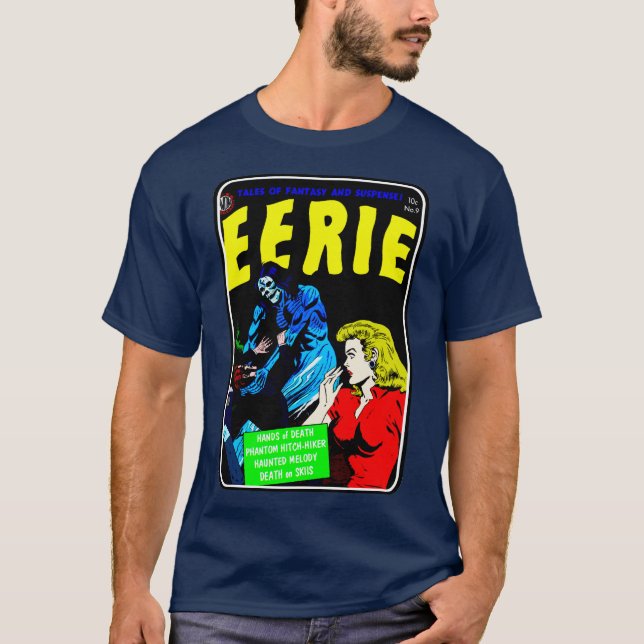 Camiseta 'EERIE' de historietas de terror de los a (Anverso)