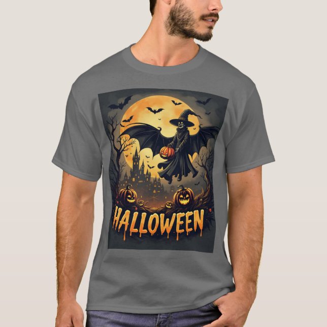 Camiseta Eerie Elegance: Halloween Mystique (Anverso)