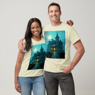 Camiseta Eerie Victorian Mansion Moonlight