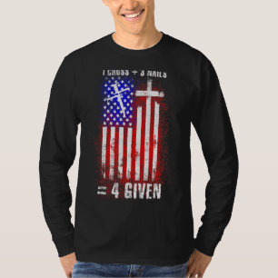 Camiseta Eeuu 1 cruz 3 clavos perdonados por amer cristiano