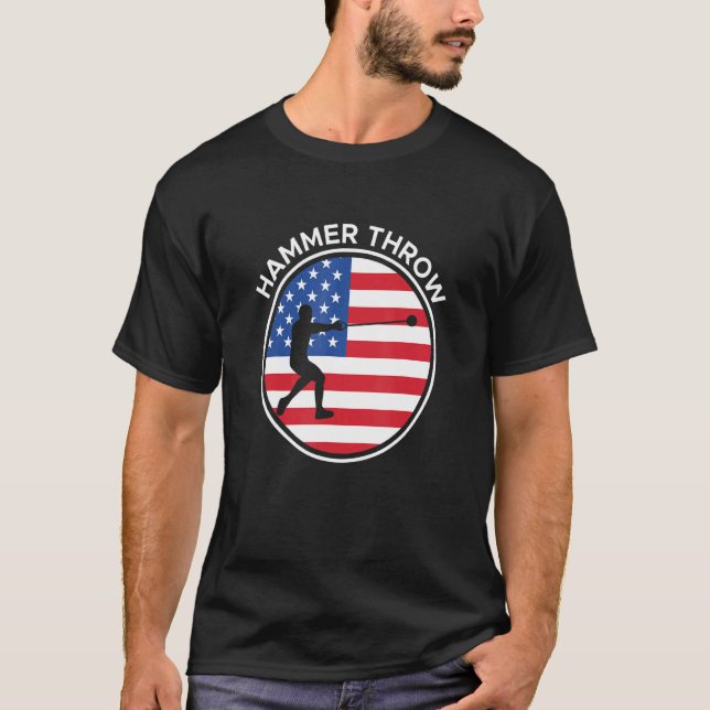 Camiseta Eeuu America Flag Hammer Throwing (Anverso)