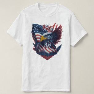 Camiseta EEUU Art Eagle Freedom Patriotismo Red White Blue