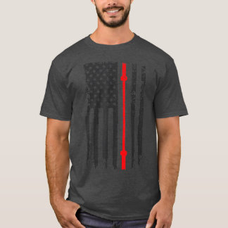 Camiseta EEUU Bandera Americana Fitness Gym Barbell Poderos