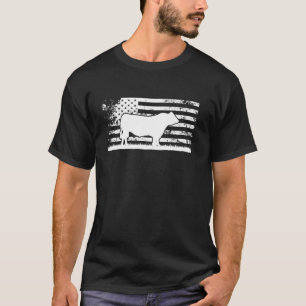 Camiseta EEUU Bandera Americana US Cow Black Angucher Ranch