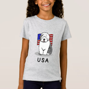 Camiseta EEUU Bandera Americana Vieja Oveja Inglesa (Gris 1