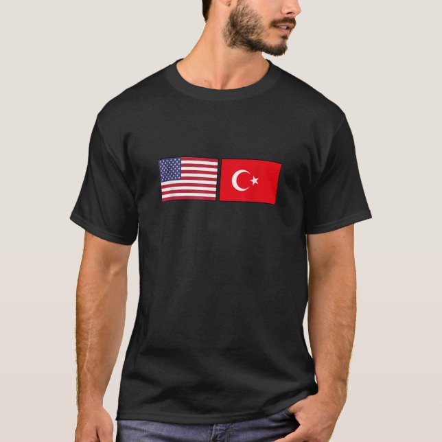 Camiseta EEUU Bandera de Turquía Estadounidense (Anverso)