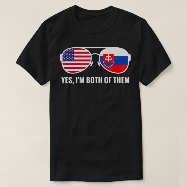Camiseta EEUU Eslovaquia Bandera gafas de sol País eslovaco (Diseño del anverso)