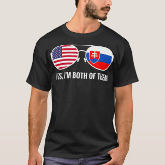 Camiseta EEUU Eslovaquia Bandera gafas de sol País eslovaco