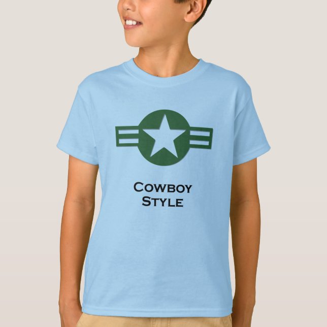Camiseta EEUU Estilo Cowboy Green (Anverso)