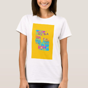 Camiseta EEUU Hope: Colorido diseño texturado