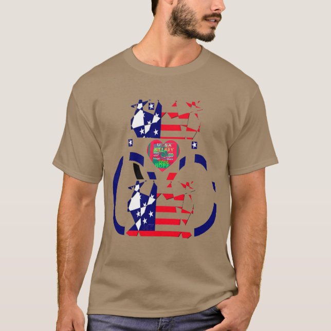 Camiseta EEUU Hope Hermosa Ar de diseño de Bandera Nacional (Anverso)