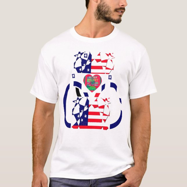 Camiseta EEUU Hope Hermosa Ar de diseño de Bandera Nacional (Anverso)