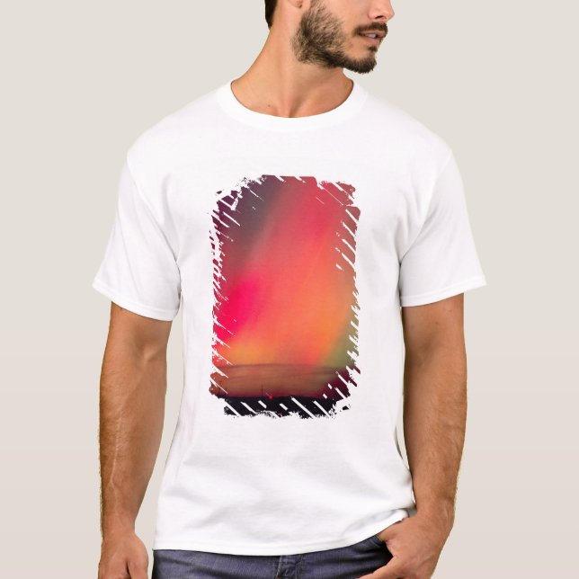 Camiseta EEUU, Idaho. Aurora boreal, luces del norte en (Anverso)