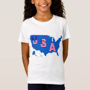 Camiseta EEUU Mapa Patriótico Americano/ Estrellas de bande