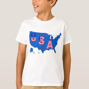 Camiseta EEUU Mapa Patriótico Americano/ Estrellas de bande