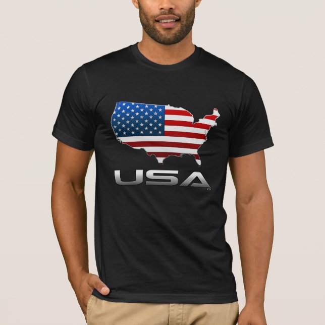 Camiseta EEUU: Mapa y bandera (Anverso)