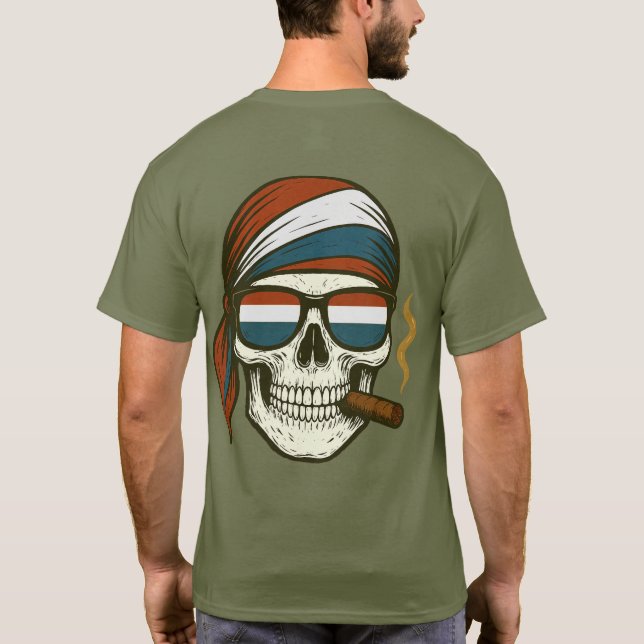 Camiseta EEUU Spyder Ryders - Spyder Skull RWB Scarf Glass  (Reverso)