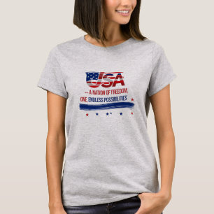 Camiseta EEUU - Una nación de libertad Estadounidense Pat